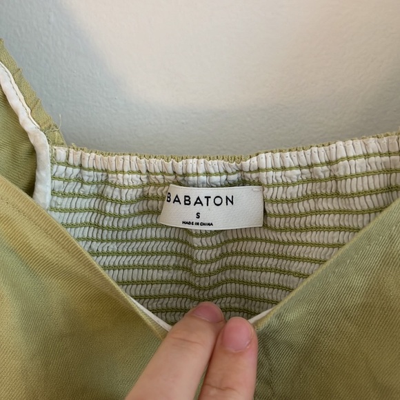 Babaton Linen Tank - Aritzia Green Long Sleeve - Picture 2 of 3